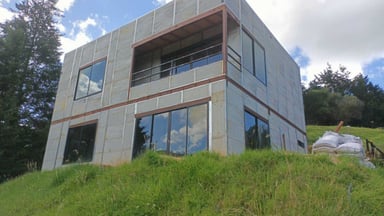 Modern architectural building with large windows