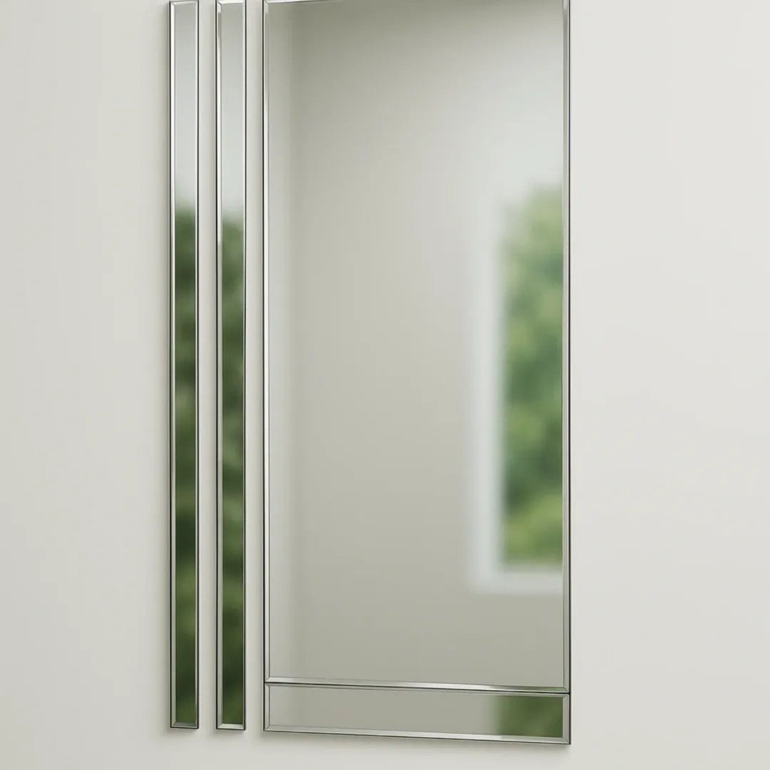 Sleek wall-mounted mirrors with a modern design